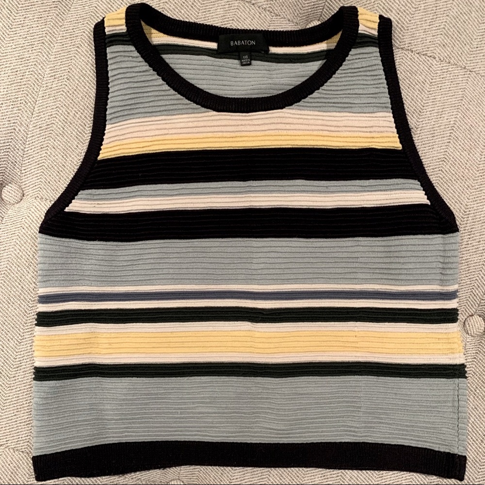 Aritzia Babaton Striped Alrik Knit Sweater Vest